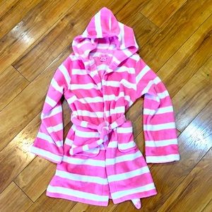 OUR GENERATION big girl pink white stripe cozy robe Medium